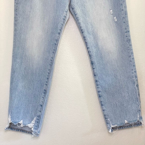 Frame Le Original Slim Straight Jean Distressed Light Wash Rigid Denim Clash 27 - Picture 6 of 16